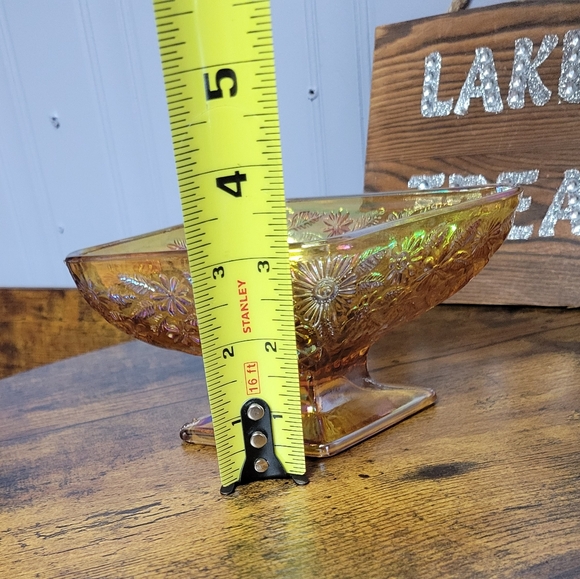 Vintage Indiana Amber carnival glass candy dish - Picture 8 of 8